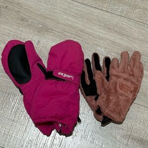 Girls’ Winter Glove Bundle – The North Face & Wedze (3–4Y / S)